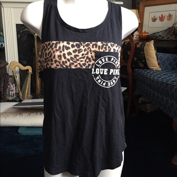 PINK Victoria's Secret Tops - Pink by VS - Black and Cheetah Tank Top Size Small